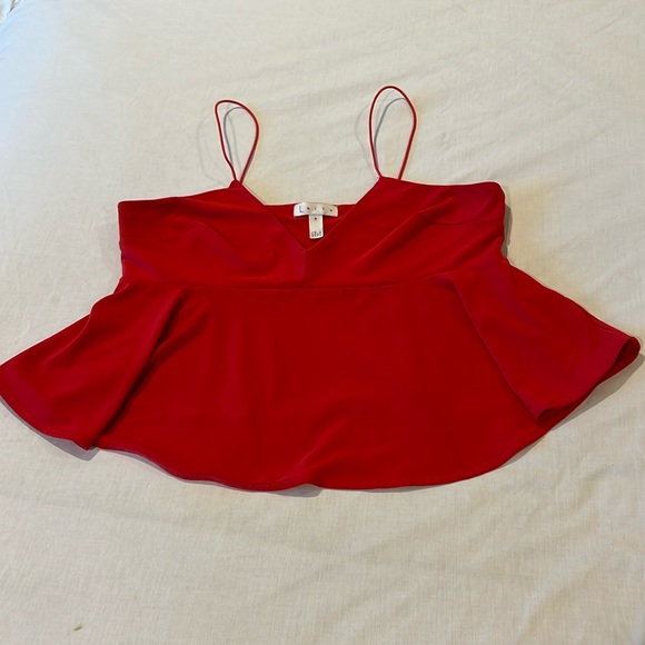 Leith Tops - leith flowy bustier tank top bold red polyester spaghetti strap v neck blouse m